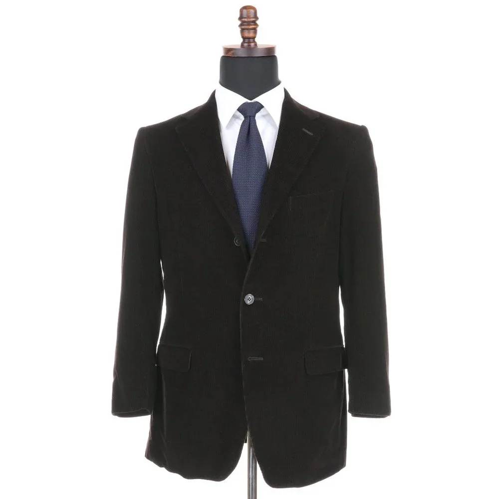 Z Zegna Dark Brown Corduroy Sport Coat Blazer